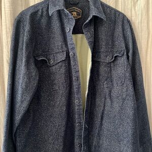 Stylish Navy Button-Up Shirt Jacket
